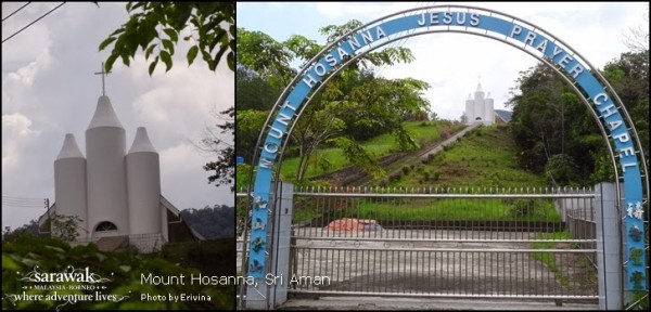 Combo picture of the Mount Hosanna Chapel | Sarawak Malaysia Borneo