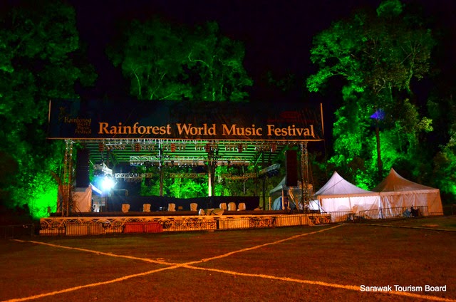 Lighting check at the Jungle Stage of the Rainforest World Music Festival