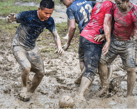 football in meritam volcanic mud