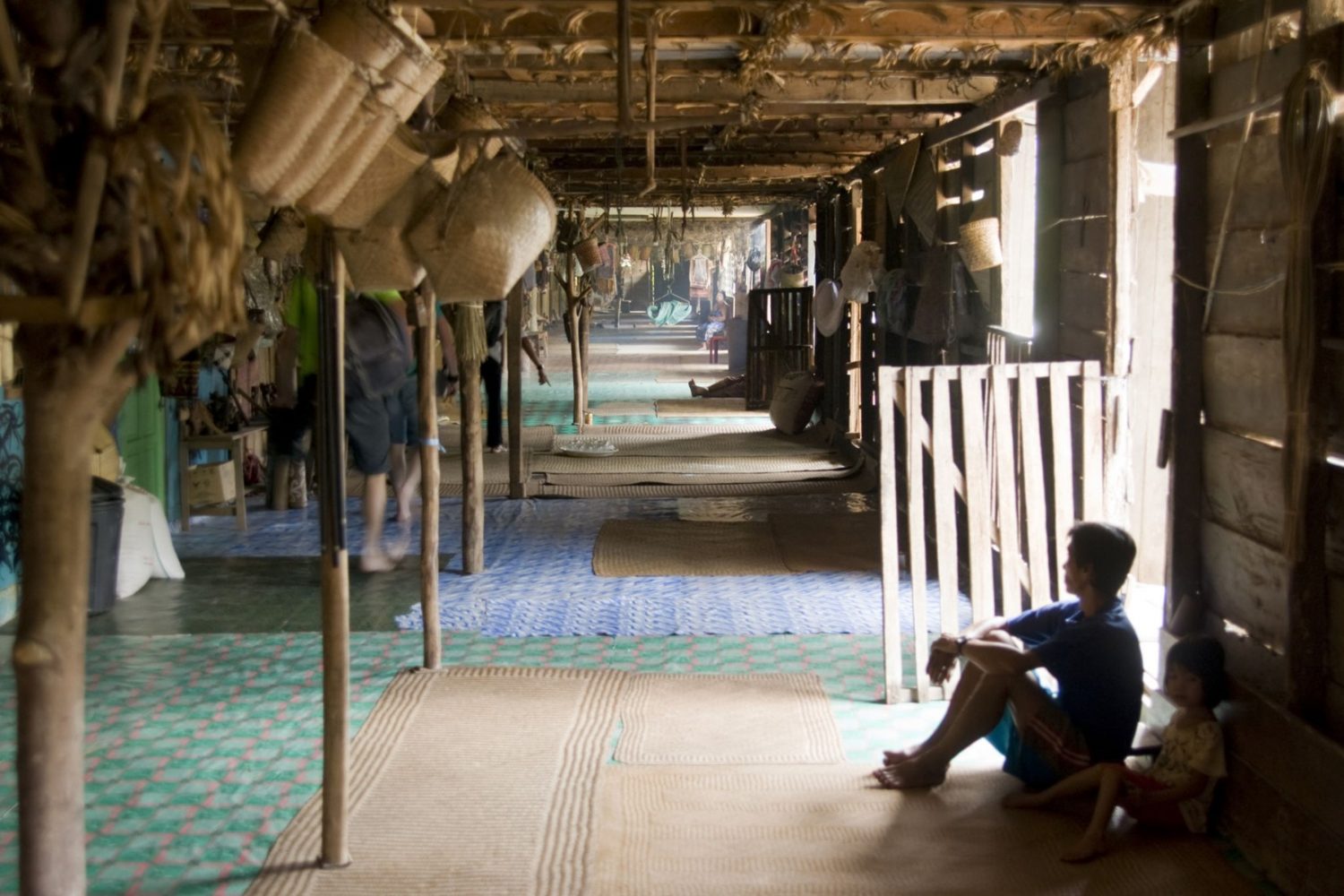 A ruai is a long communal space in a traditional longhouse Image source: Robas